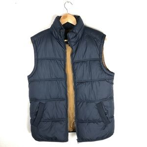 Men’s Forever 21 Puffy Vest. Dark Blue/Mustard XS